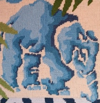 Elephants. A needlepoint canvas picture. - Image 3