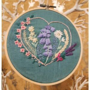 Wildflowers Embroidery Hoop Art, can be personalised