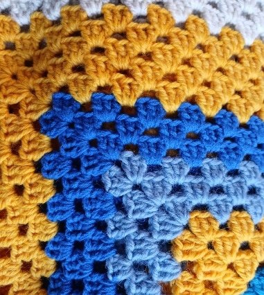 'Sea, sand and sky'. Crocheted Wool blanket/ throw. Proceeds to The Stroke Association - Image 5