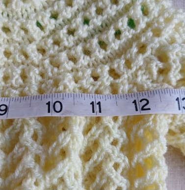 Hand- knitted baby cardigan in lemon. Approx 3 to 6 mths. All proceeds to The Stroke Association - Image 5