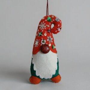 Elf/ gonk Christmas decor. Hand embroidered. Proceeds to Stroke Association