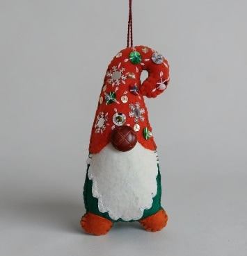 Elf/ gonk Christmas decor. Hand embroidered. Proceeds to Stroke Association - Image 2