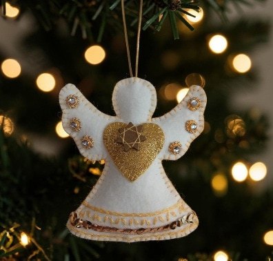 Angel, hand embroidered decoration. A symbol of love, hope and protection.All proceeds to The Stroke Association. - Image 2