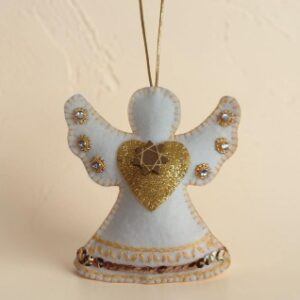 Angel, hand embroidered decoration. A symbol of love, hope and protection.All proceeds to The Stroke Association.