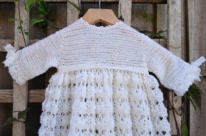 Crocheted christening/ baptism gown for baby. All proceeds to The Stroke Association - Image 4