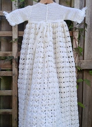 Crocheted christening/ baptism gown for baby. All proceeds to The Stroke Association - Image 5