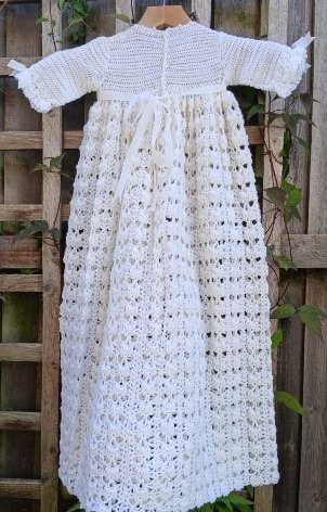 Crocheted christening/ baptism gown for baby. All proceeds to The Stroke Association - Image 6