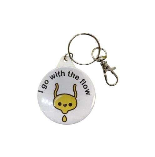 Cute Bladder Keyring with 'I Go with the Flow' Text - Perfect Gift for Urology Professionals