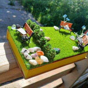 Enchanting Vintage Bookish Cemetery with Crystals – Perfect for Your Cozy Reading Nook