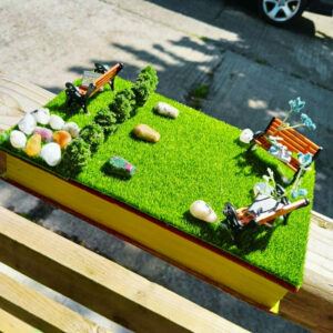Enchanting Vintage Bookish Cemetery with Crystals – Perfect for Your Cozy Reading Nook