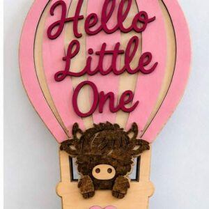 Personalised Highland Cow Nursery Wall Sign | Wooden Baby Room Decor | Custom Dream Big Sign | New Baby Gift