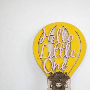 Personalised Highland Cow Nursery Wall Sign | Wooden Baby Room Decor | Custom Dream Big Sign | New Baby Gift