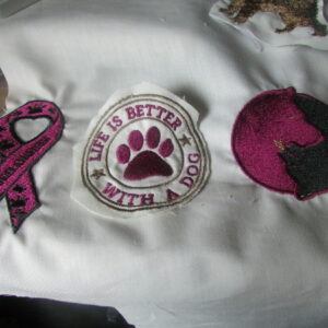 Yin & Yang Cat and Dog Cancer Awareness for sew on Tee shirt & Bags sew them on. price is this for one deal can be made