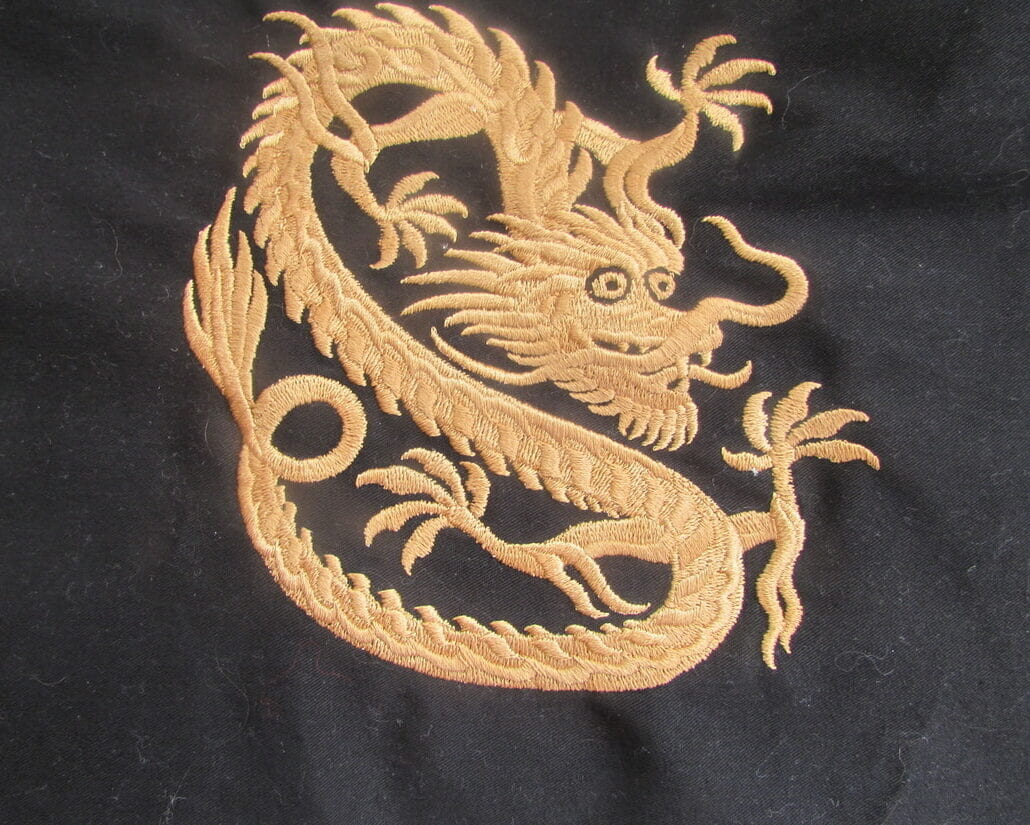 Chinese Golden Dragon Cushion Cover, Tote Bag, or Picture