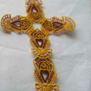 Customizable Elegant Lace Cross for Religious Devotion