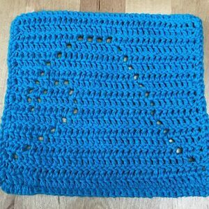 Crochet Recycled Cotton Face Cloth with Wave Motif