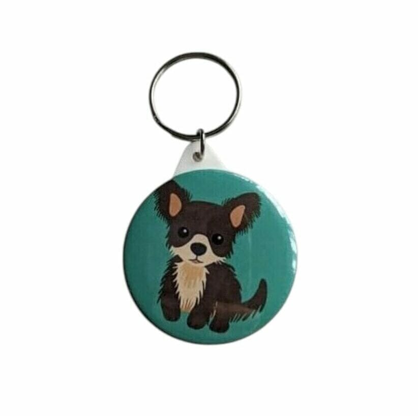 Chihuahua Keyring - Long haired Chihuahua