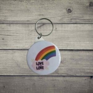 Love is Love Pride Keyring with Vibrant Rainbow Design