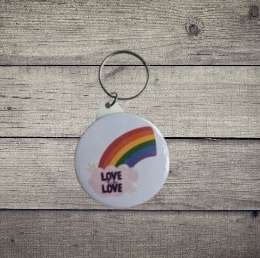Love is Love Pride Keyring with Vibrant Rainbow Design