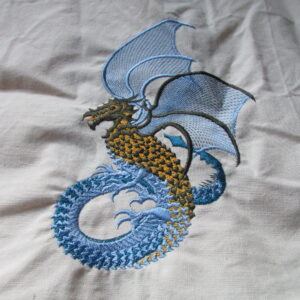Enchanting Blue Dragon Tote Bag, Cushion, or Wall Art Decor