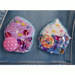 Cupcake Brooches, 2 available to buy, separately