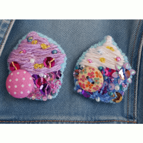 Cupcake Brooches, 2 available to buy, separately