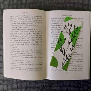Green Leaf-Stem Modern Botanical Bookmark
