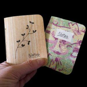 Set of 2 Handmade Pocket Notebooks with free pen.