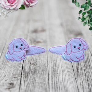 Adorable Pale Pink Bunny Rabbit Felt Hair Grips
