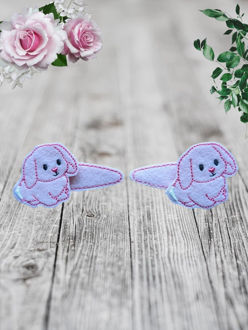 Adorable Pale Pink Bunny Rabbit Felt Hair Grips - Image 2