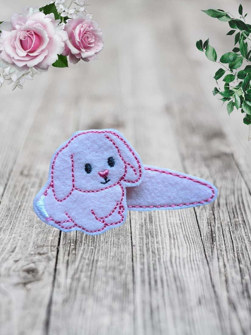 Adorable Pale Pink Bunny Rabbit Felt Hair Grips - Image 3