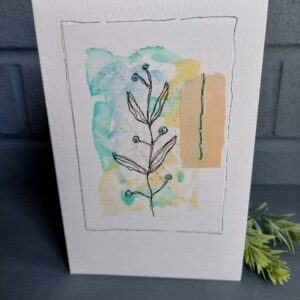 Blue Accent Botanical Watercolour Card