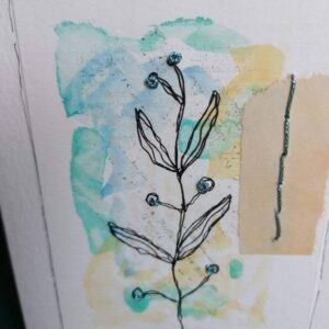 Blue Accent Botanical Watercolour Card