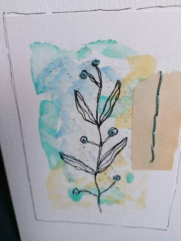 Blue Accent Botanical Watercolour Card - Image 2