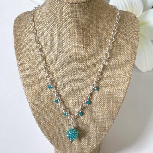 Stainless Steel & Apatite Chain Necklace