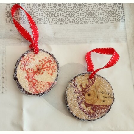 Set of Two Rustic Stag Christmas Tree Decorations - Image 2