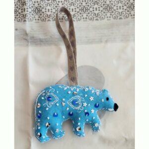 Blue Polar Bear Christmas Tree Decorations, 2 available