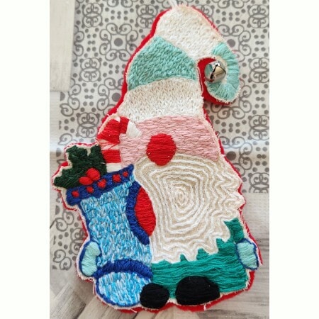 Christmas Gonk Christmas Tree Decoration,hand embroidered