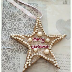 Hanging Wooden Star Christmas Decoration