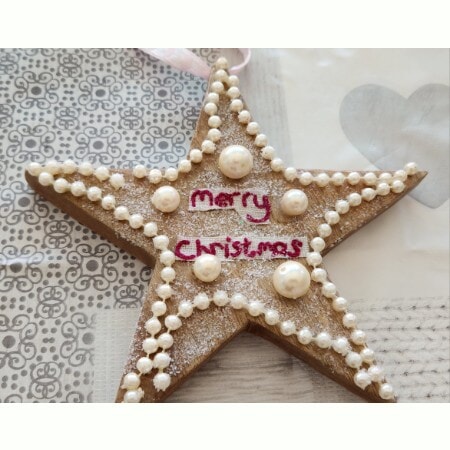 Hanging Wooden Star Christmas Decoration - Image 2