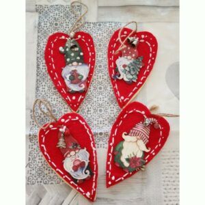 Hanging Gonk Heart Decorations, 4 available