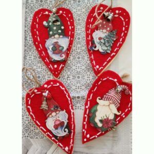 Hanging Gonk Heart Decorations, 4 available