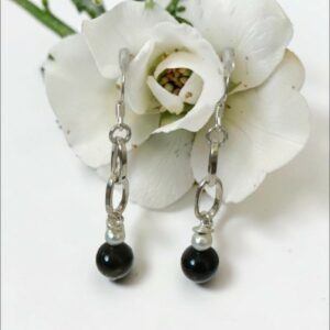 Golden Sheen Obsidian & Satin Hematite Beaded Earrings