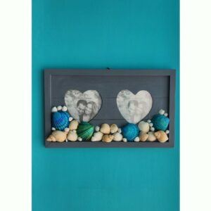 Beachy Wooden Photo Frame, Wall Art, with sea shells