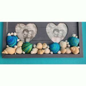Beachy Wooden Photo Frame, Wall Art, with sea shells