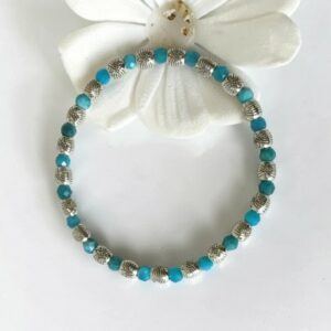 Tibetan Silver & Apatite Stretch Bracelet