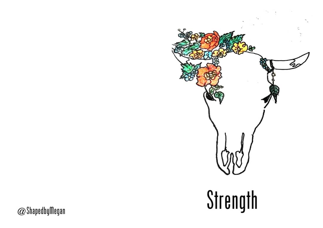 Hand-Drawn Floral Ox Card: Symbol of Strength and Resilience - Image 5