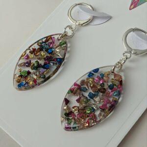 Oval Shaped Resin Earrings