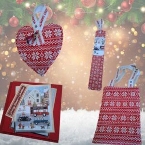 Christmas gift set showing four hand crafted items