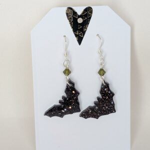 Chic Resin Bat Earrings with Crystal Bead Accents